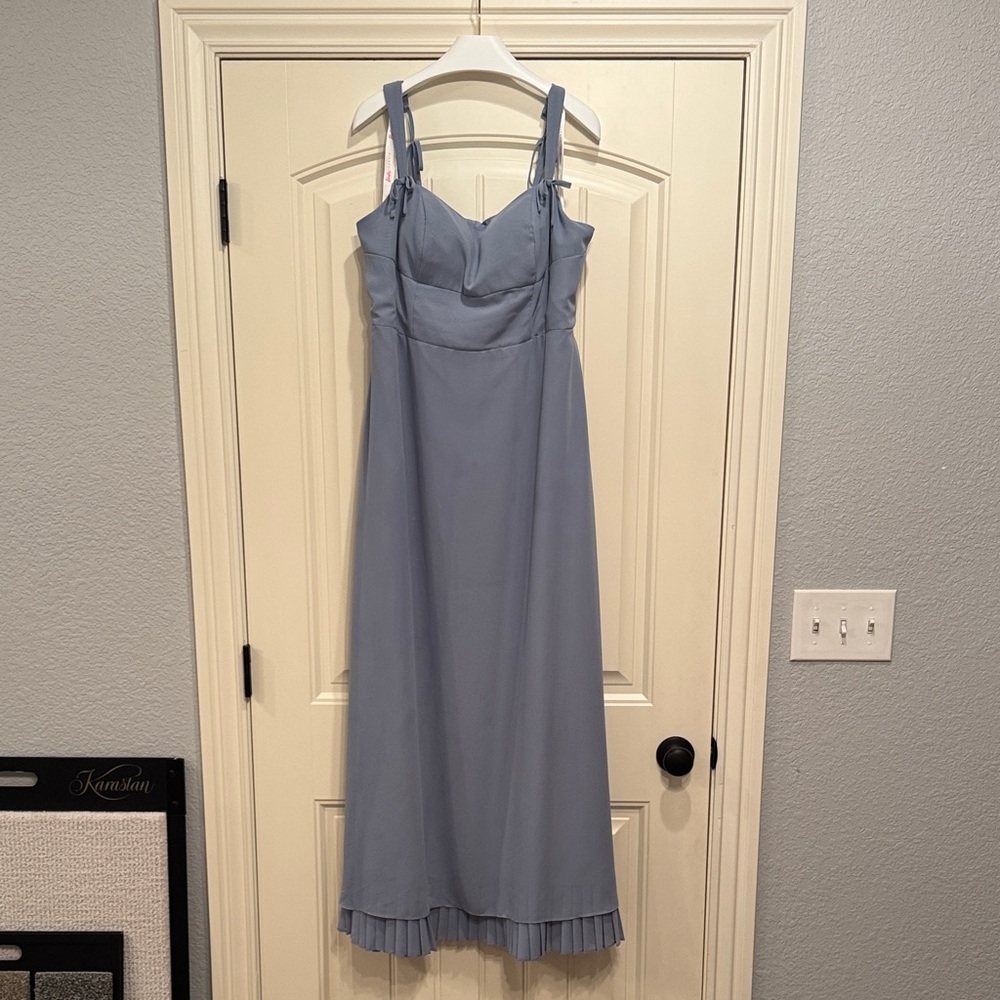 Azazie 1032 Barbie Dusty Blue Maxi Dress